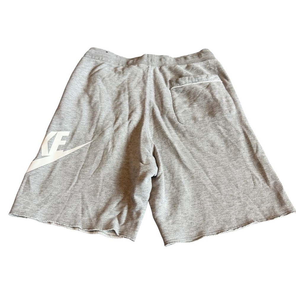 Nike Grey Athletic Shorts Athleisure White Logo Comfort Cotton Stretch Small Men - Picture 8 of 11